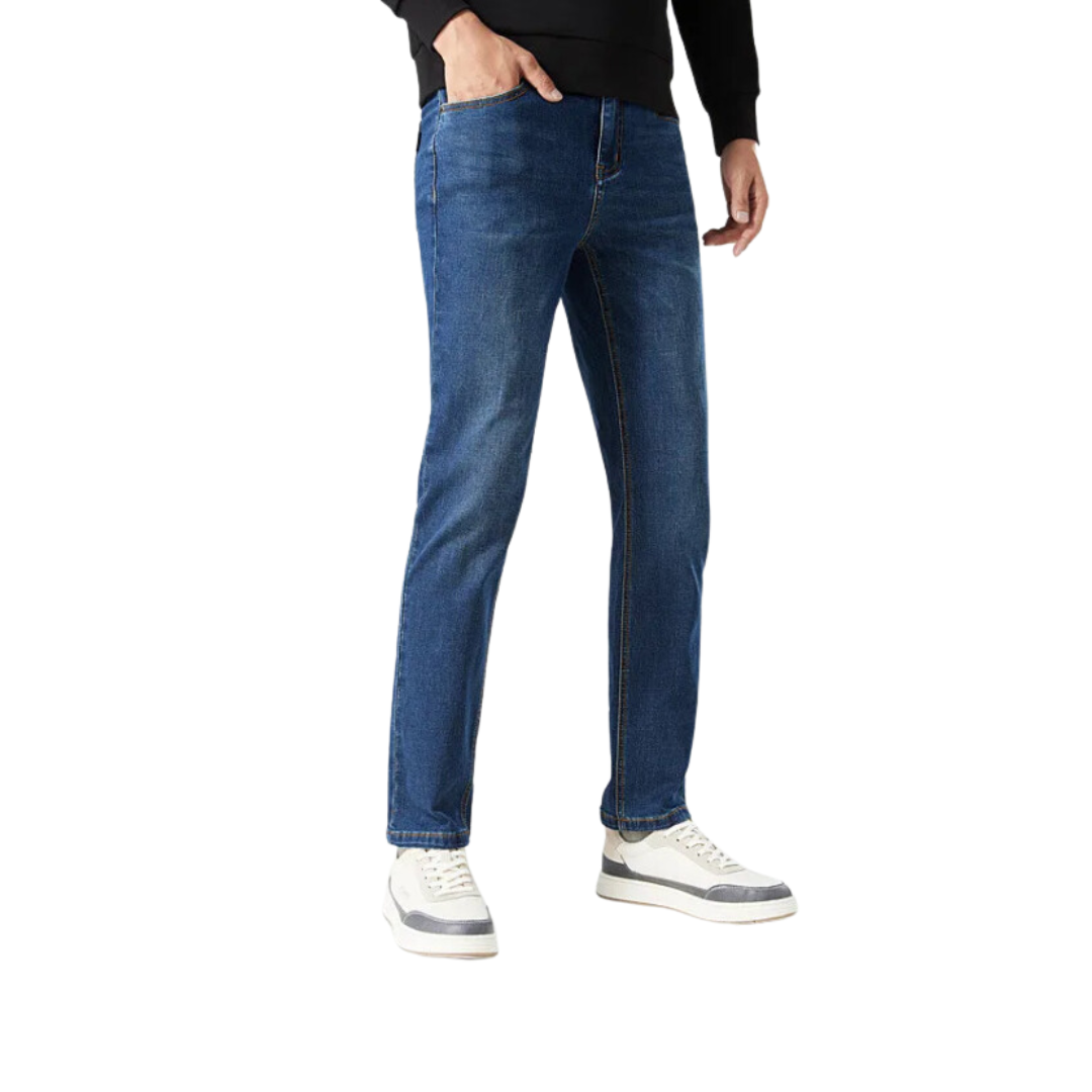 Mid Waist Cotton Jeans