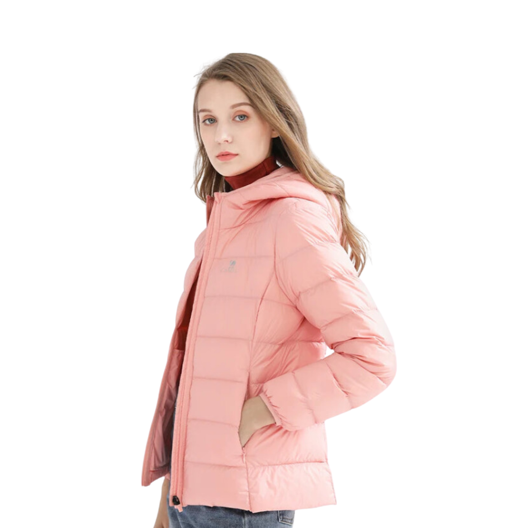 Chaqueta de plumón impermeable con capucha para mujer