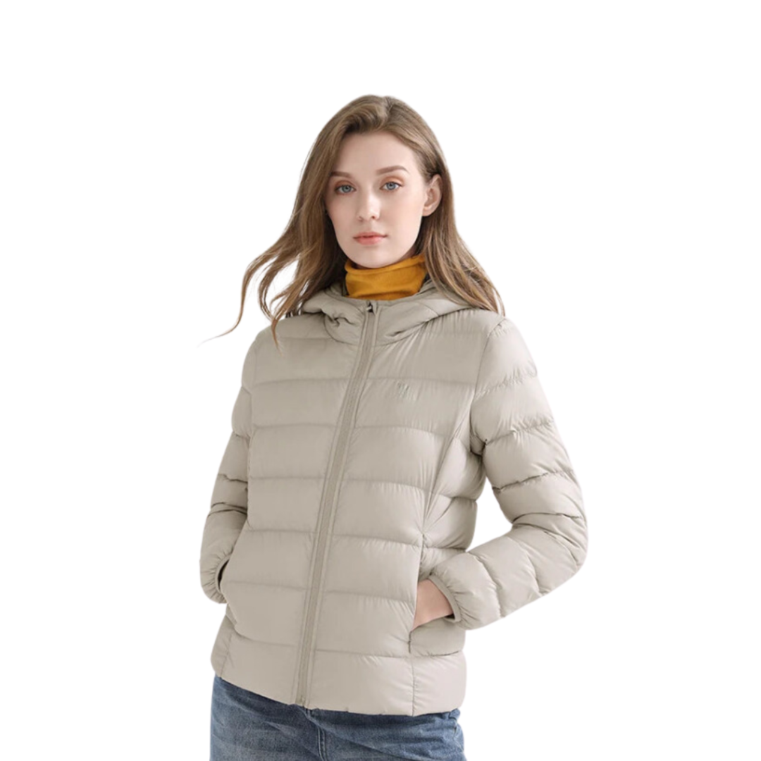 Chaqueta de plumón impermeable con capucha para mujer