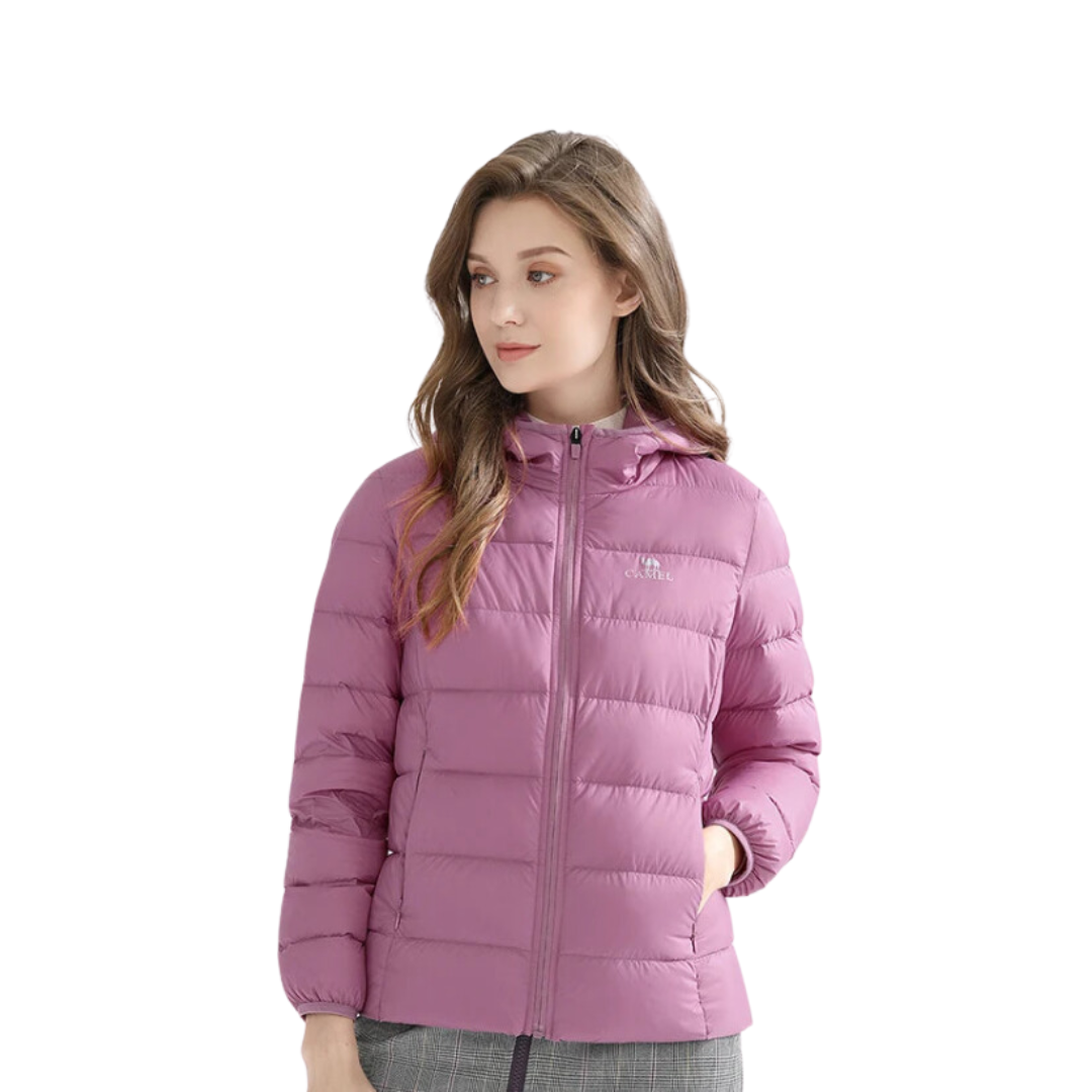 Chaqueta de plumón impermeable con capucha para mujer