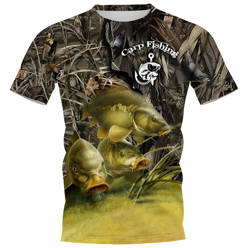 Camiseta de pesca de carpas