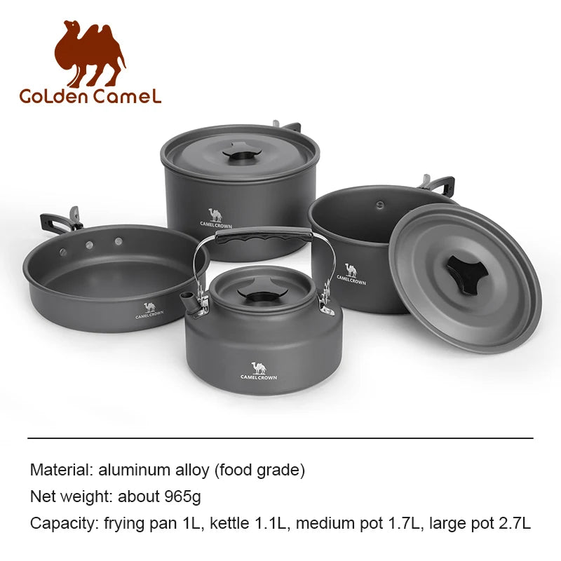 Outdoor Portable Aluminum Alloy Cookware Set