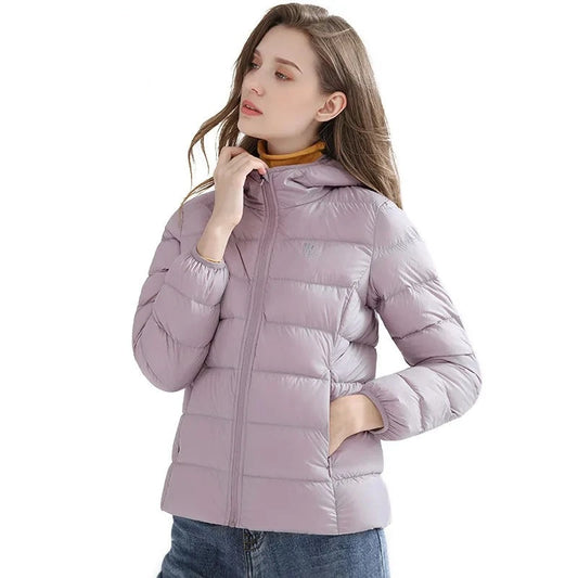 Chaqueta de plumón impermeable con capucha para mujer