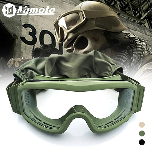 Military Multi-Lens Tactical Goggles Set