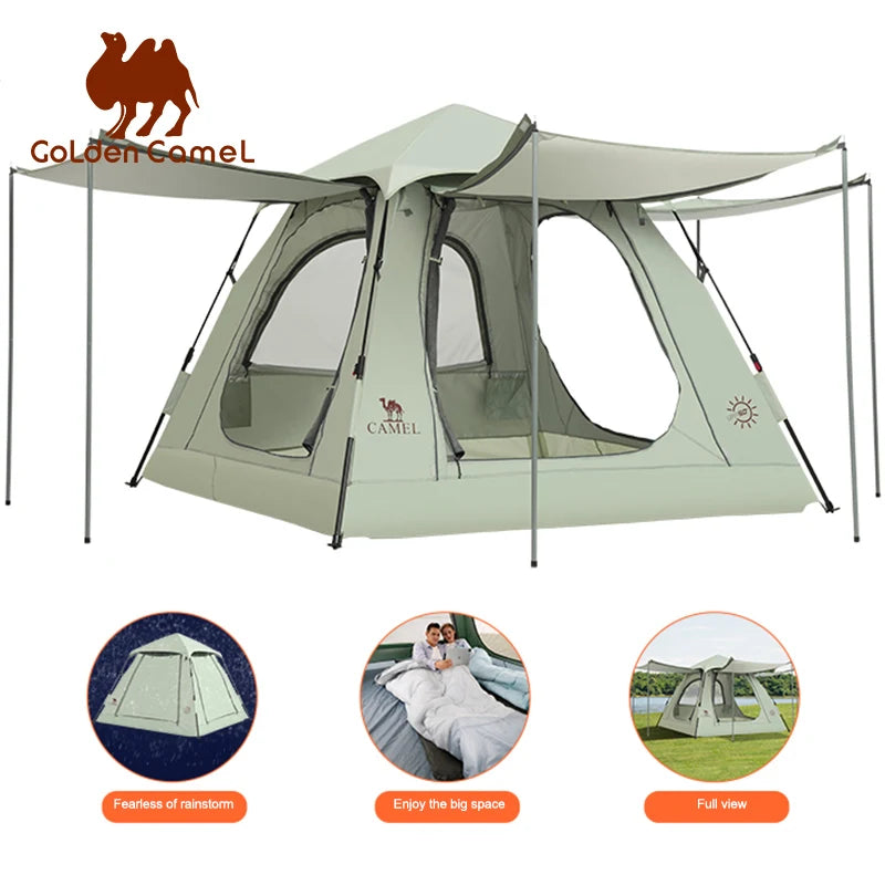 Camel Crown Family Camping Tent with Awning