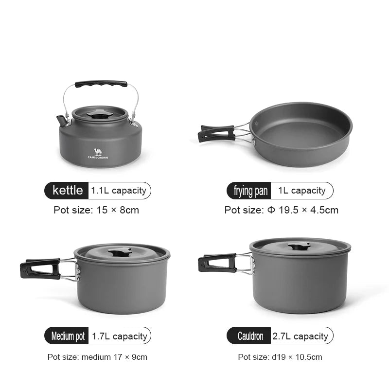 Outdoor Portable Aluminum Alloy Cookware Set